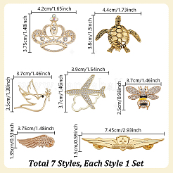 7Pcs 7 Styles Zinc Alloy Lapel Pin Brooches&nbsp;JEWB-GA0001-49