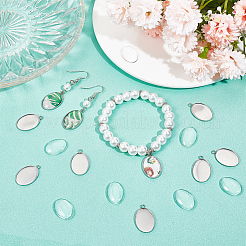 DIY Blank Oval Dome Pendant Making Kit&nbsp;DIY-SC0023-04