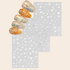 3Pcs 3 Styles Oceano Theme Nail Art Stickers Decals&nbsp;MRMJ-DJ0001-23