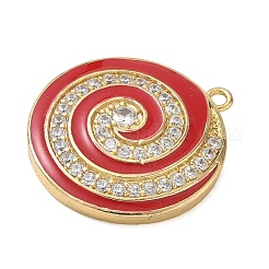 Brass Micro Pave Clear Cubic Zirconia Pendants&nbsp;CU-CBA4231-04B-G