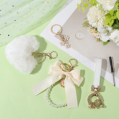 4 Styles Plush Heart Polyester & Enamel Keychain&nbsp;KEYC-BBC0001-11B