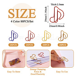 80Pcs 4 Colors PET Plastic Paper Clip&nbsp;AJEW-TA0003-07