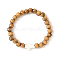 Round Wooden Beads Stretch Bracelets&nbsp;BJEW-JB12671