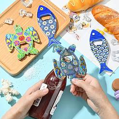 4Pcs 4 Styles Melamine Bottle Opener Fridge Magnet&nbsp;AJEW-CJ0001-54