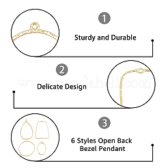 48Pcs 6 Styles Alloy Open Back Bezel Pendants&nbsp;FIND-DC0002-07