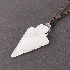 Natural Quartz Crystal Arrow Pendant Necklace&nbsp;NJEW-C031-02D