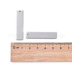 Tarnish Resistant 201 Stainless Steel Rectangle Stamping Blank Tag Pendants&nbsp;STAS-R064-15B