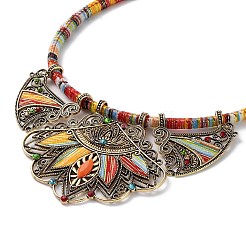 Alloy Rhinestone Teardrop Bib Necklace&nbsp;NJEW-C029-01C
