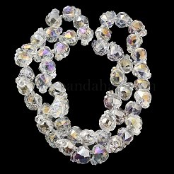 Transparent Electroplated Glass Beads Strands&nbsp;GLAA-G104-02C