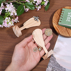 2Pcs Desktop Ear Shaped Wood Earrings Organizer Display Stands for Jewelry Display Rack&nbsp;ODIS-CA0001-32A