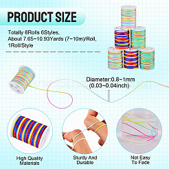 6Rolls 6 Styles Segment Dyed Polyester Thread&nbsp;NWIR-TA0001-47A