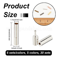 30 Sets 5 Colors Brass Bayonet Clasps&nbsp;KK-OC0001-37D