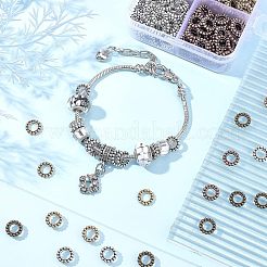 400Pcs 4 Style Tibetan Style Alloy Beads&nbsp;TIBE-NB0001-24
