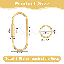 6Pcs Brass Locking Carabiner&nbsp;KK-HS0015-85A