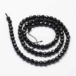 Natural Dyed & Heated Black Onyx Beads Strands&nbsp;G-D840-22-4mm