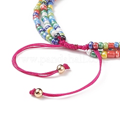 Adjustable Glass Bead Braided Beaded Bracelet&nbsp;BJEW-JB08951