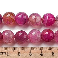 Faceted Natural Dragon Veins Agate Beads Strands&nbsp;G-F447-12mm-I04