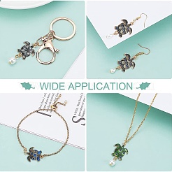 60Pcs 10 Colors Printed Alloy Connector Charms&nbsp;ENAM-CJ0005-63