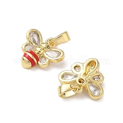 Brass Micro Pave Cubic Zirconia Pendants&nbsp;KK-P334-33G-02
