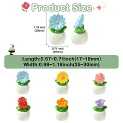 30Pcs 6 Styles Opaque Resin Flower Pot Plant Display Decorations&nbsp;DJEW-CJ0001-32