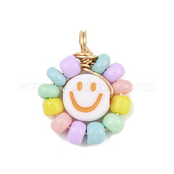 Glass Seed & Acrylic Pendants&nbsp;PALLOY-JF04485