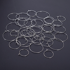 Brass Wine Glass Charm Rings Hoop Earrings&nbsp;MAK-SC0001-01
