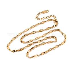 4MM Unisex 304 Stainless Steel Dapped Chain Necklaces&nbsp;NJEW-P356-09G