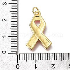 October Breast Cancer Pink Awareness Ribbon Brass Enamel Pendants&nbsp;LS-KK-G525-10G-06
