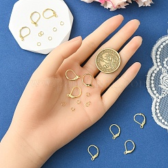 Brass Leverback Earring Findings&nbsp;KK-YW0002-46