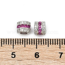 Brass Micro Pave Cubic Zirconia Beads&nbsp;KK-H202-07P
