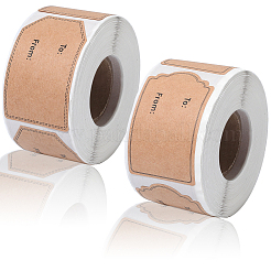 2Rolls 2 Styles Kraft Paper Self-Adhesive Sticker&nbsp;DIY-BBC0002-70
