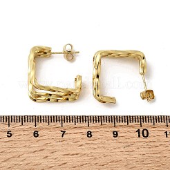 Triple Square 201 Stainless Steel Stud Earrings&nbsp;EJEW-Z151-04G