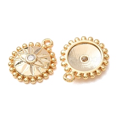 Brass Micro Pave Clear Cubic Zirconia Pendants&nbsp;CU-K002-11G