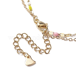 304 Stainless Steel Enamel Link Chains Anklets&nbsp;AJEW-AN00589-03