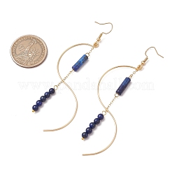 Column Natural Lapis Lazuli Dangle Earrings&nbsp;EJEW-JE06335-02