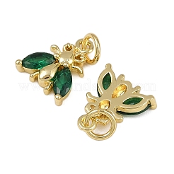 Brass Micro Pave Cubic Zirconia Pendants&nbsp;KK-I358-048G