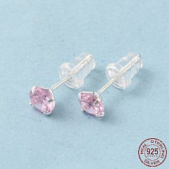 Cubic Zirconia Diamond Stud Earrings&nbsp;STER-M105-01B-S