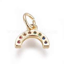 Brass Micro Pave Cubic Zirconia Charms&nbsp;X-ZIRC-E145-67G
