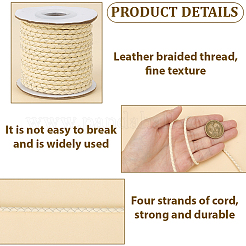 1 Roll Round Braided Cowhide Cords&nbsp;WL-CY0001-01B
