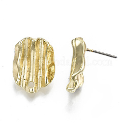 Rack Plating Hammered Alloy Stud Earring Findings&nbsp;PALLOY-N155-61-NR