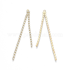 Brass Rhinestone Cup Chains Tassel Big Pendants&nbsp;X-KK-R129-08G