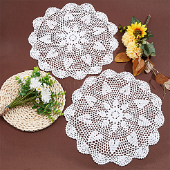Cotton Braided Hollow Flower Placemats&nbsp;AJEW-WH0368-06