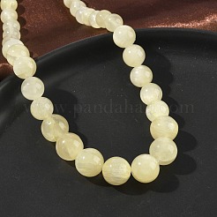 Natural Golden Silk Jade Graduated Round Beaded Necklaces&nbsp;NJEW-F368-02P