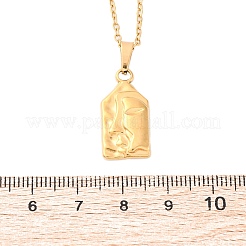 Abstract Face 304 Stainless Steel Pendant Necklaces&nbsp;NJEW-H059-25G