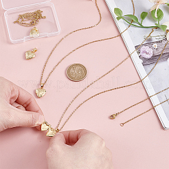 DIY Brass Heart Locket Pendant Necklaces Making Kits&nbsp;NJEW-HY0001-06