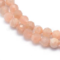 Natural Sunstone Beads Strands&nbsp;G-E411-13B-4mm