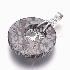 Natural Snowflake Obsidian Pendants&nbsp;G-F573-C09