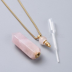 Natural Gemstone Perfume Bottle Pendant Necklaces&nbsp;NJEW-F251-09