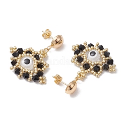 Glass Seed Beads Stud Earrings&nbsp;EJEW-MZ00270-05