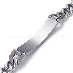 Tarnish Resistant Religion 304 Stainless Steel Cuban Link Chain Bracelets&nbsp;LS-BJEW-P263-H01-P